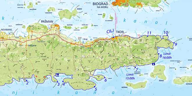 pašman karta otoka Škraping Tkon, Island of Pašman pašman karta otoka